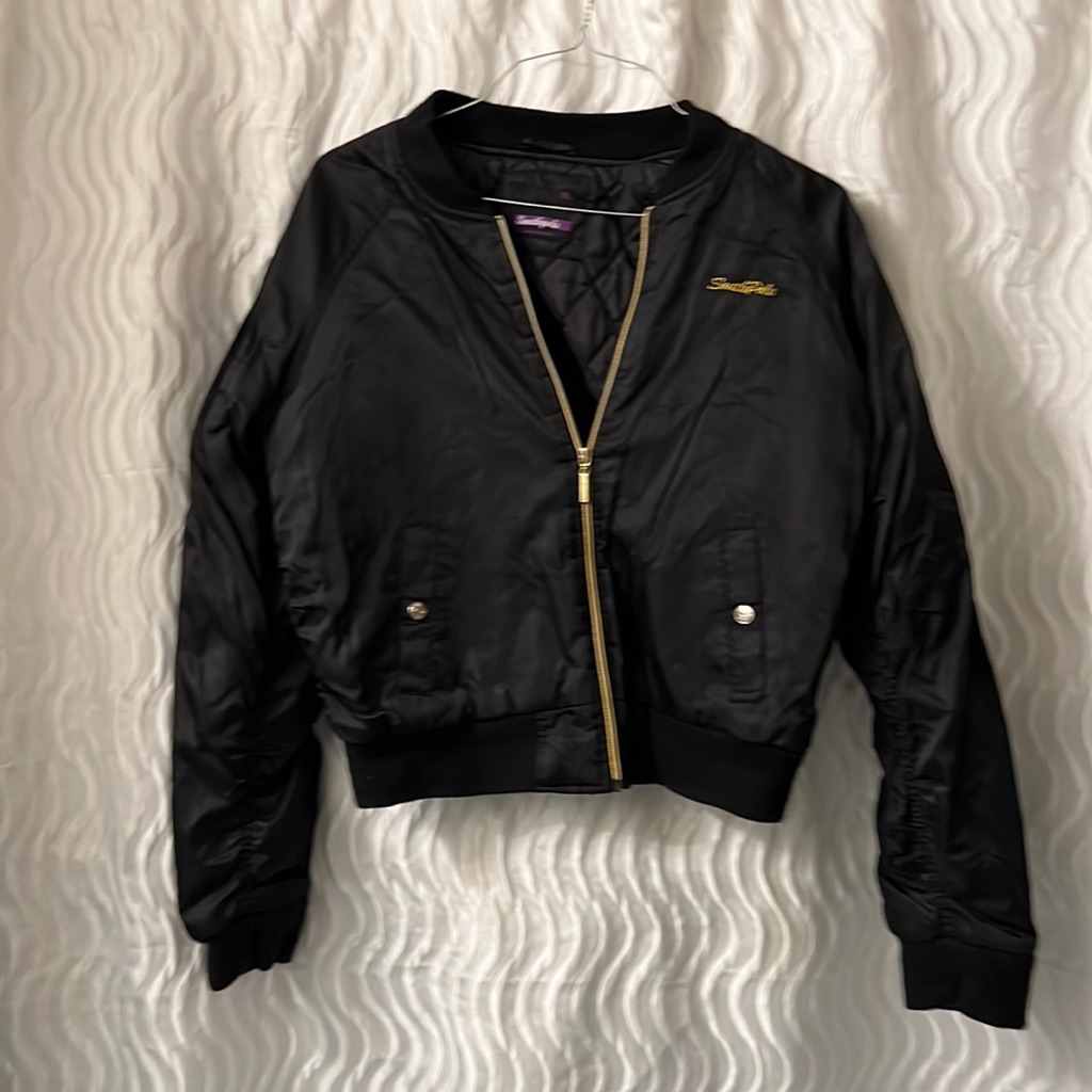 Xl South Pole Quilted Bomber Jacket Pockets Zip Closure Vintage 90's Y2k